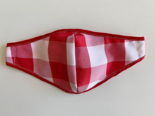 Mask 3-layer fabric Slimline - Gingham Check 3cm - Cargo Shop Online