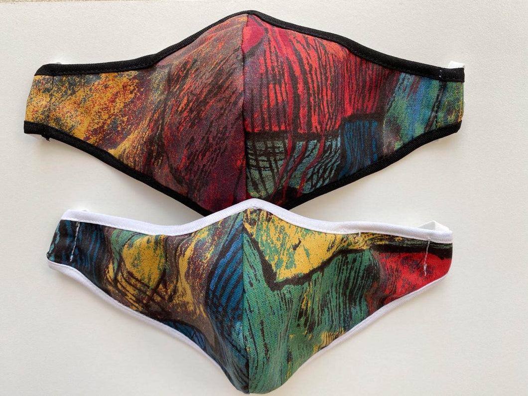 Mask 3-Layer Fabric Slimline - Multi Dark Ocean Deep - Cargo Shop Online